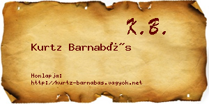 Kurtz Barnabás névjegykártya