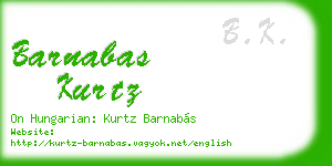 barnabas kurtz business card